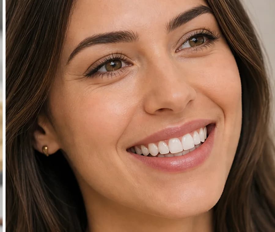 Patient showing a balanced natural-looking veneer result