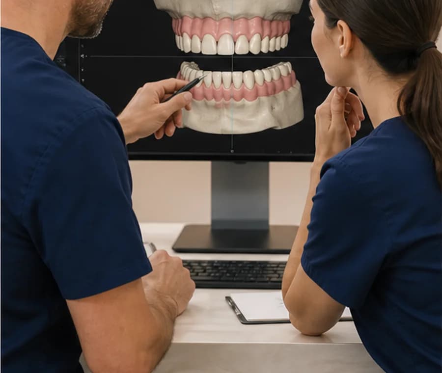 Dental specialists planning orthodontic treatment