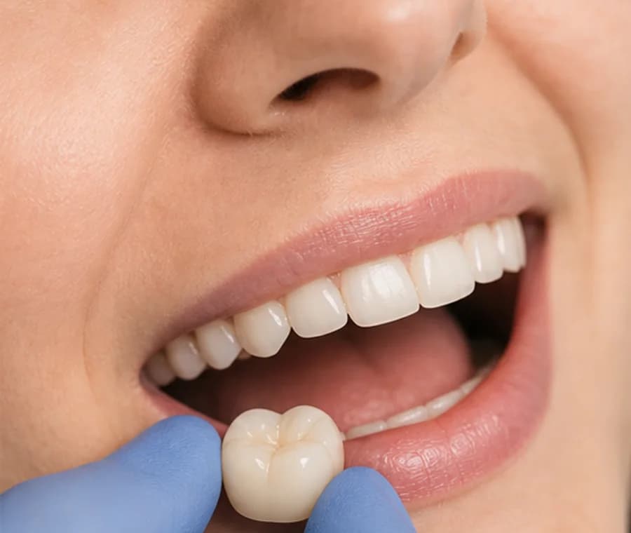 Ceramic crown prepared to protect a root canal treated tooth