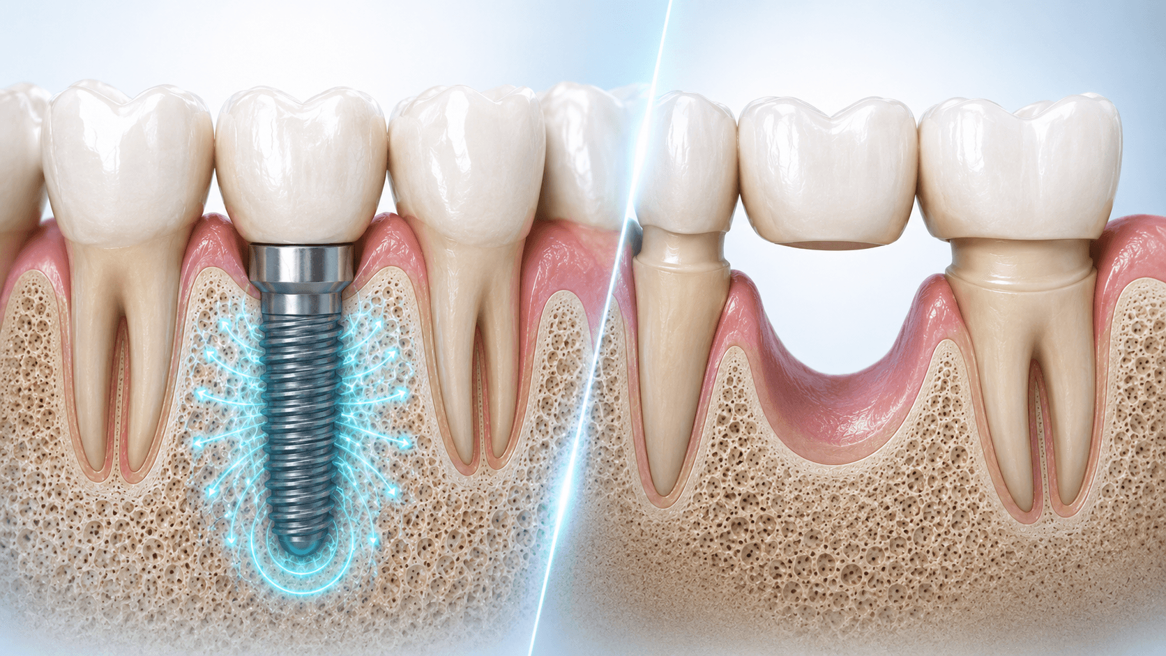 The secret to bone health: why implants are better for the jaw than dental bridges